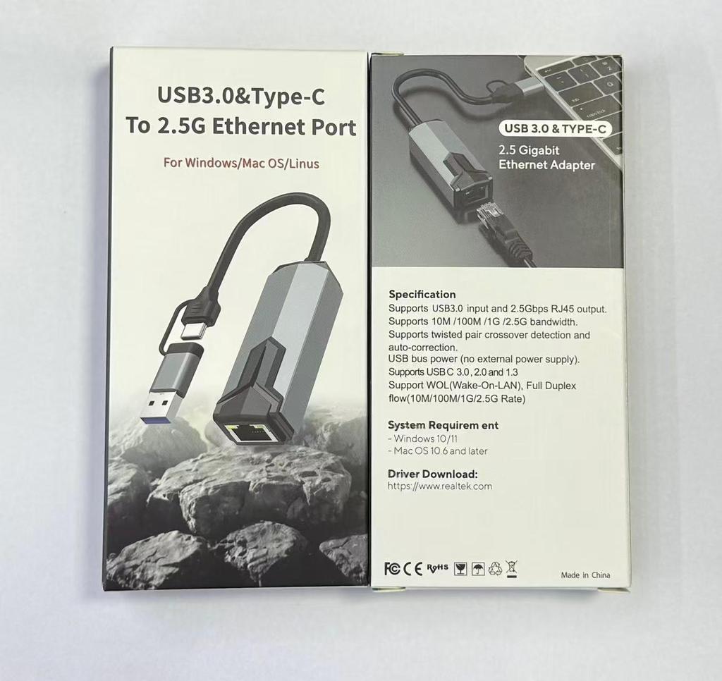 USB/Type-C 5G Ethernet Network Adapter for Computers/Tablets