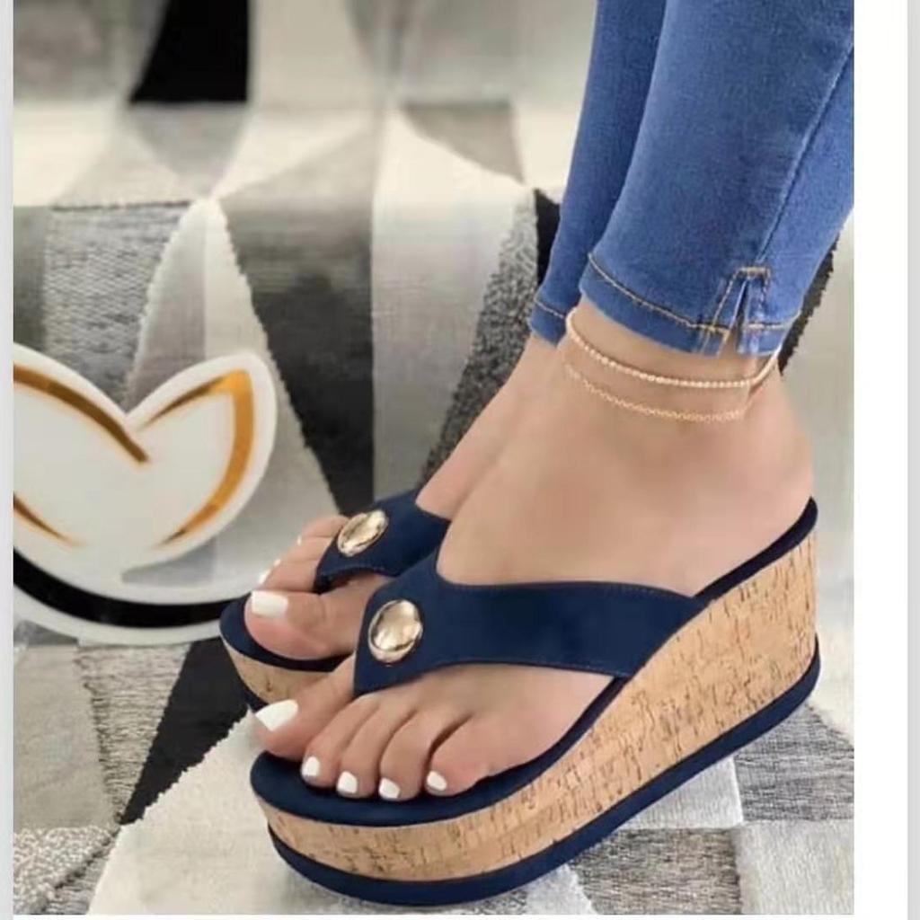 Fashion Sandales À Semelles Compensées Pour Femmes, Chaussures D'été, Grande Taille, Pour La Plage, Collection 2024