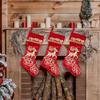 New Hot Stamping Velvet Reindeer Christmas Stocking Pendant Ornament, Large Size