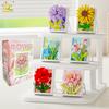 Flower Moc Photo Frame Micro Building Block Sunflower Rose Mini Diamond Model Brick Toy For Children Desktop Decoration