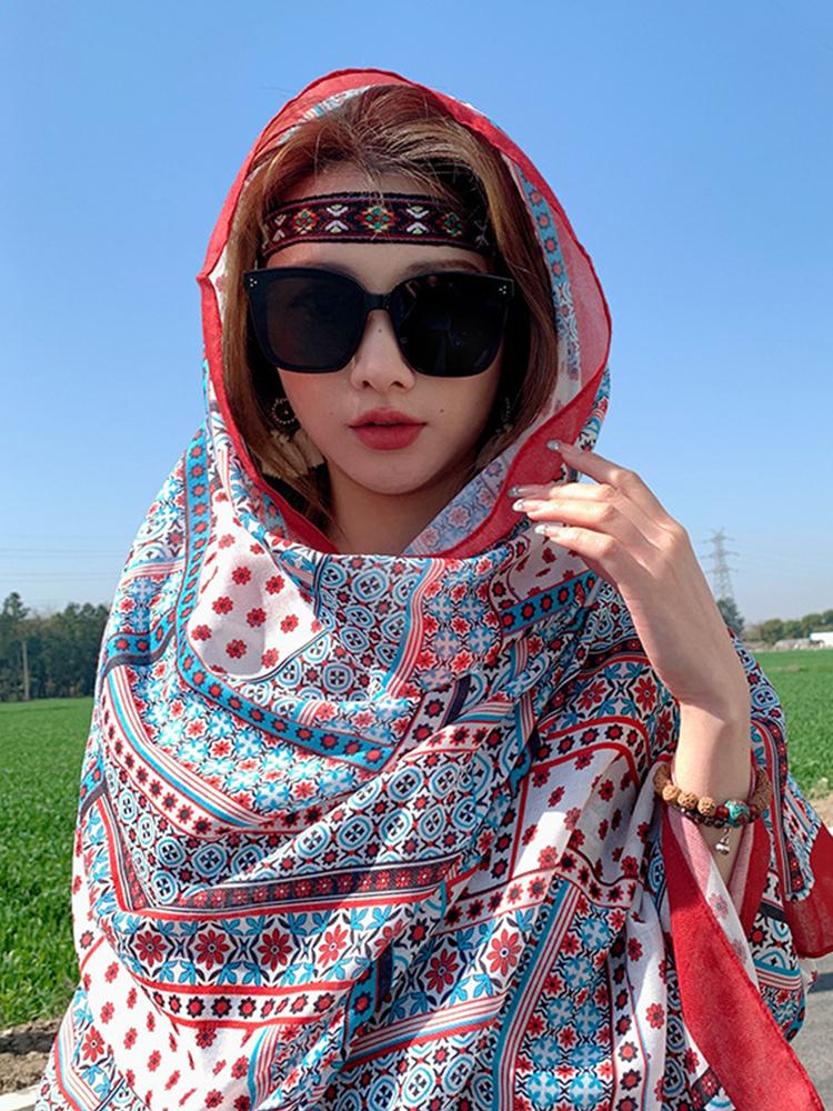 New Summer Elegant Women Silk Scarf Beach Long Wrap Shawls Vintage Lady Sunscreen Bandana Hijab Mujer Scarve Boho Pareo Foulard