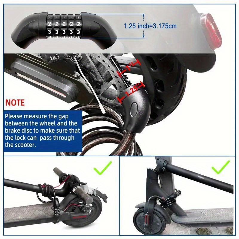 1pc Bike Lock, 4 Feet Bike Locks Cable, High Security 5 Digit Resettable Combination Coiling Bicycle Lock, Heavy Duty Anti Theft Cable Locks