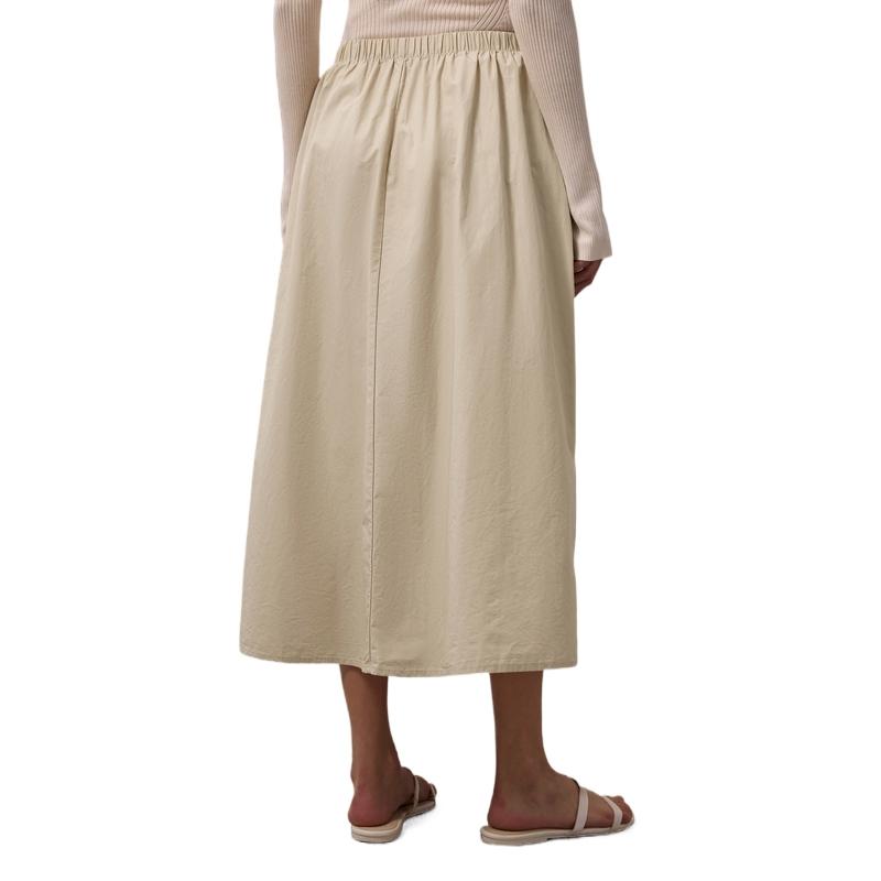 Calvin Klein Ss25 Cotton Twill Midi A-Line Casual Skirt Women Skirts Khaki 44B666P