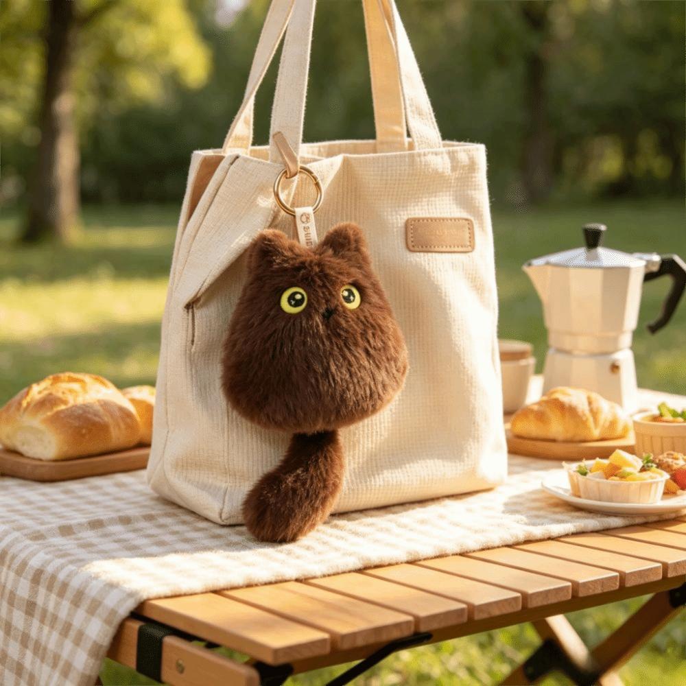 Cute Cat Cat Plush Doll Keychain Soft Fluffy Kitten Plush Keychain Cat Plush Pendant Gift for Boy