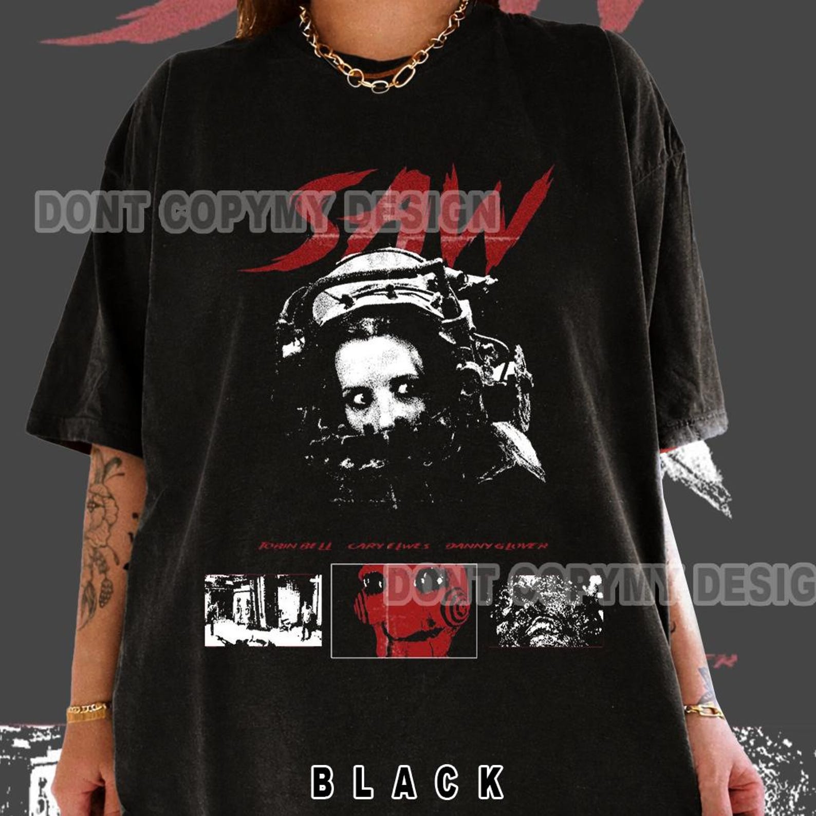 Saw Movie Poster T-Shirt: Billy the Puppet Horror Graphic Tee L