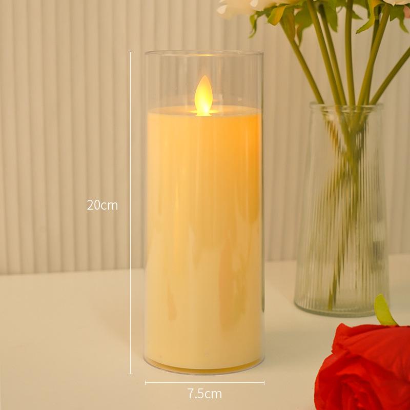 

Светодиодная имитация свечи с акриловым стаканом для рождественской, праздничной, свадебной атмосферы