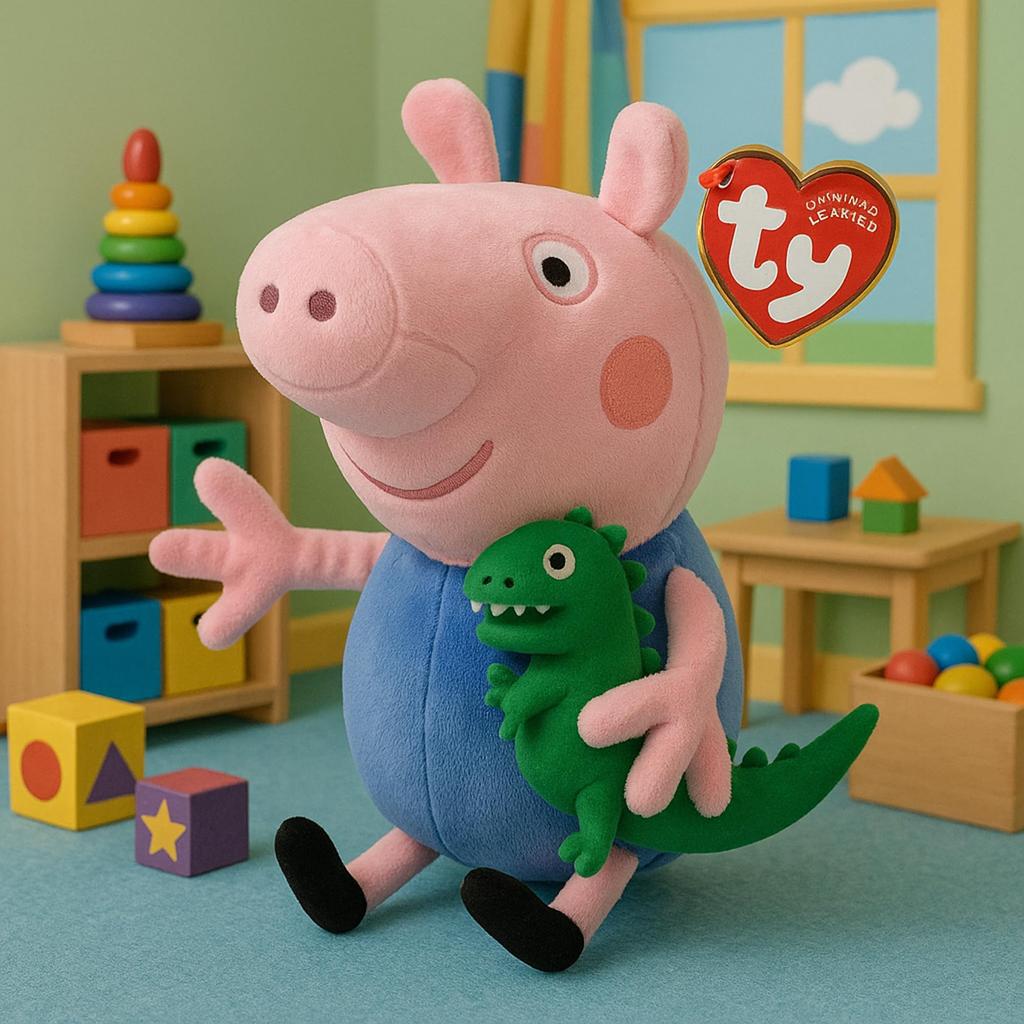 Ty Peppa Pig Stuffed Medium George 46130 Toy, Size, Pig,