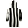 Men's Casual Hooded Striped Three-Quarter Sleeve T-Shirt