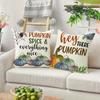 Home Decor Hey There Pumpkin And Fall Elements Design Pattern Cushion Cover Suitable For Sofa Bedroom Car Pillow Cover