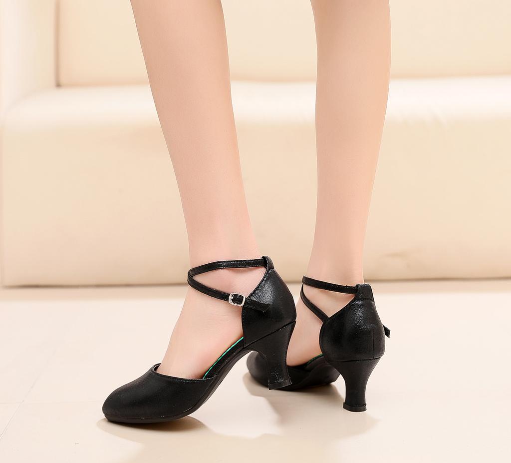 Latin Dance Shoes Ballroom Women Adult 5.5CM Middle Heel Dance Shoes Tango Salsa