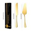 2Pcs Cake Knife Shovel Set Tableware Kit Serrated Edge Cake Server Blade Cutter Pie Pizza Shovel Wedding Birthday Party Cutlery