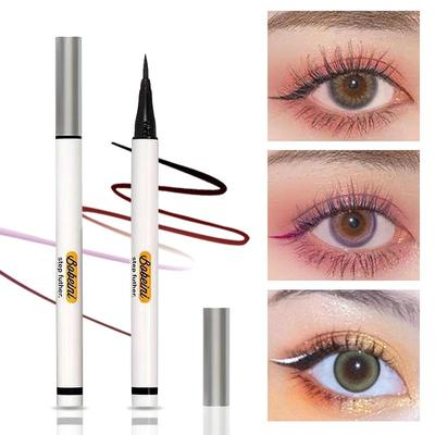Schwarzbrauner Flüssig-Eyeliner-Stift, wasserdicht, langlebig, glatter Eyeliner, schweißfest, nicht leicht zu verwischen, Eyeliner-Kosmetikfarbe