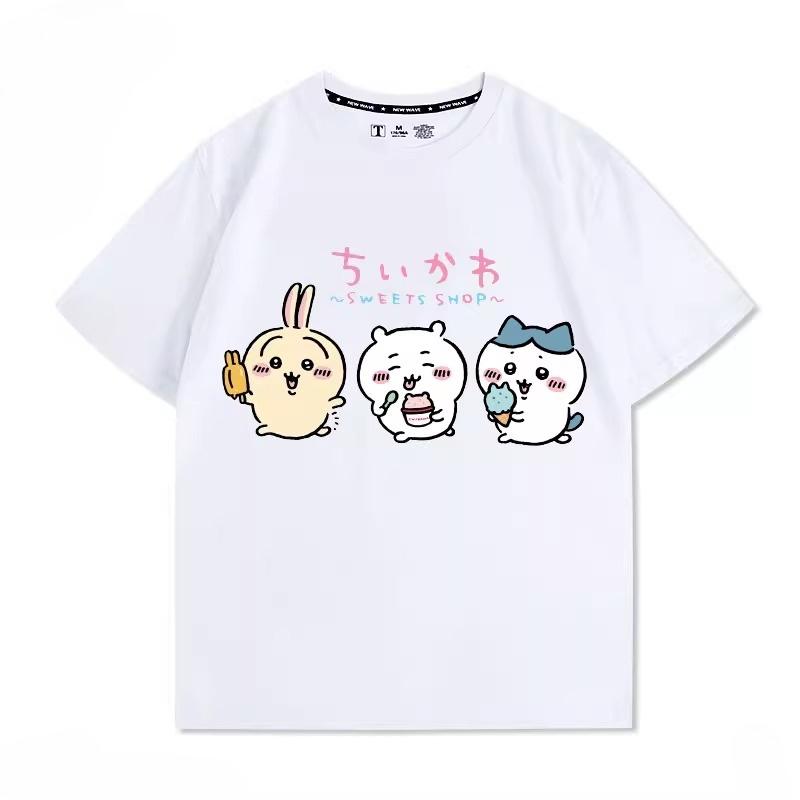 Cute Cartoon Printed Men's and Women's T-shirts for Outdoor Street Leisure, Fashion, Sports, Harajuku Children's Short Sleeves