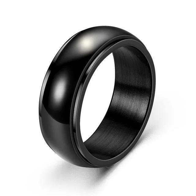 Trendy Punk Anxiety Ring for Women And Men with Moon Design Stainless Steel Anti-Stress Fidget Ring Fashionable Rotating