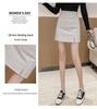 Women's High-Waist PU Leather A-Line Skirt - Black Slit Short Skirt for Autumn/Winter