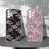 Lace Print Pattern Phone Case For Samsung S25,S24,S21,S22,S23,S30,Ultra,S20,Plus,Fe,Note,10,9,5G Transparent Cover