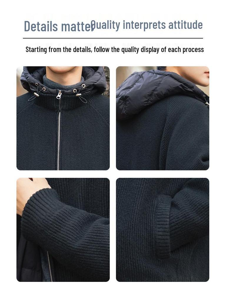 2025 Men's Loose Hooded White Duck Down Jacket - Trendy Casual Winter Knit