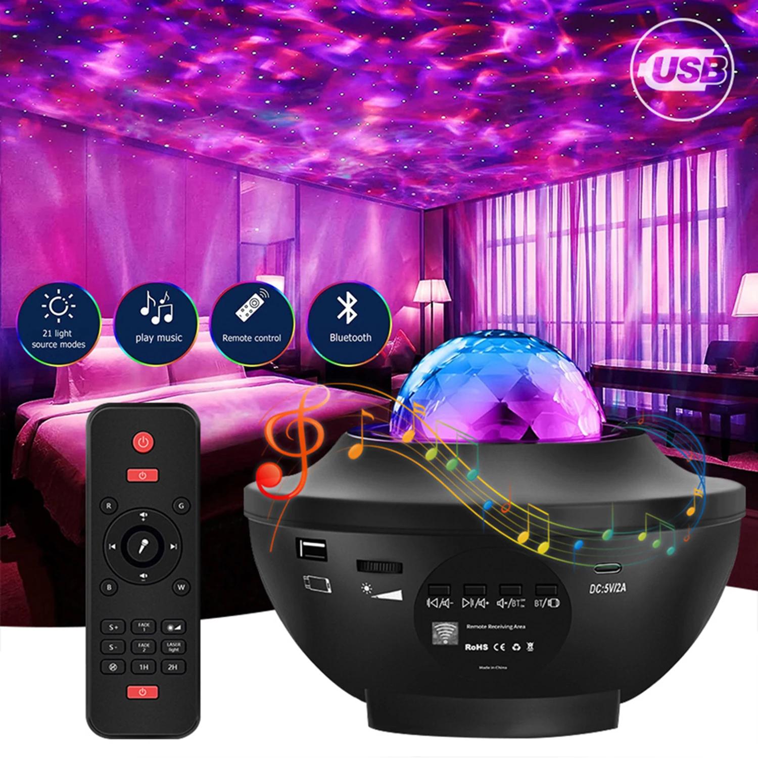 

Барвистий зоряний проектор Galaxy Night Light Дитячий Bluetooth USB Music Player Star NightLight Романтичний проектор Нічна лампа Подарунок RGB