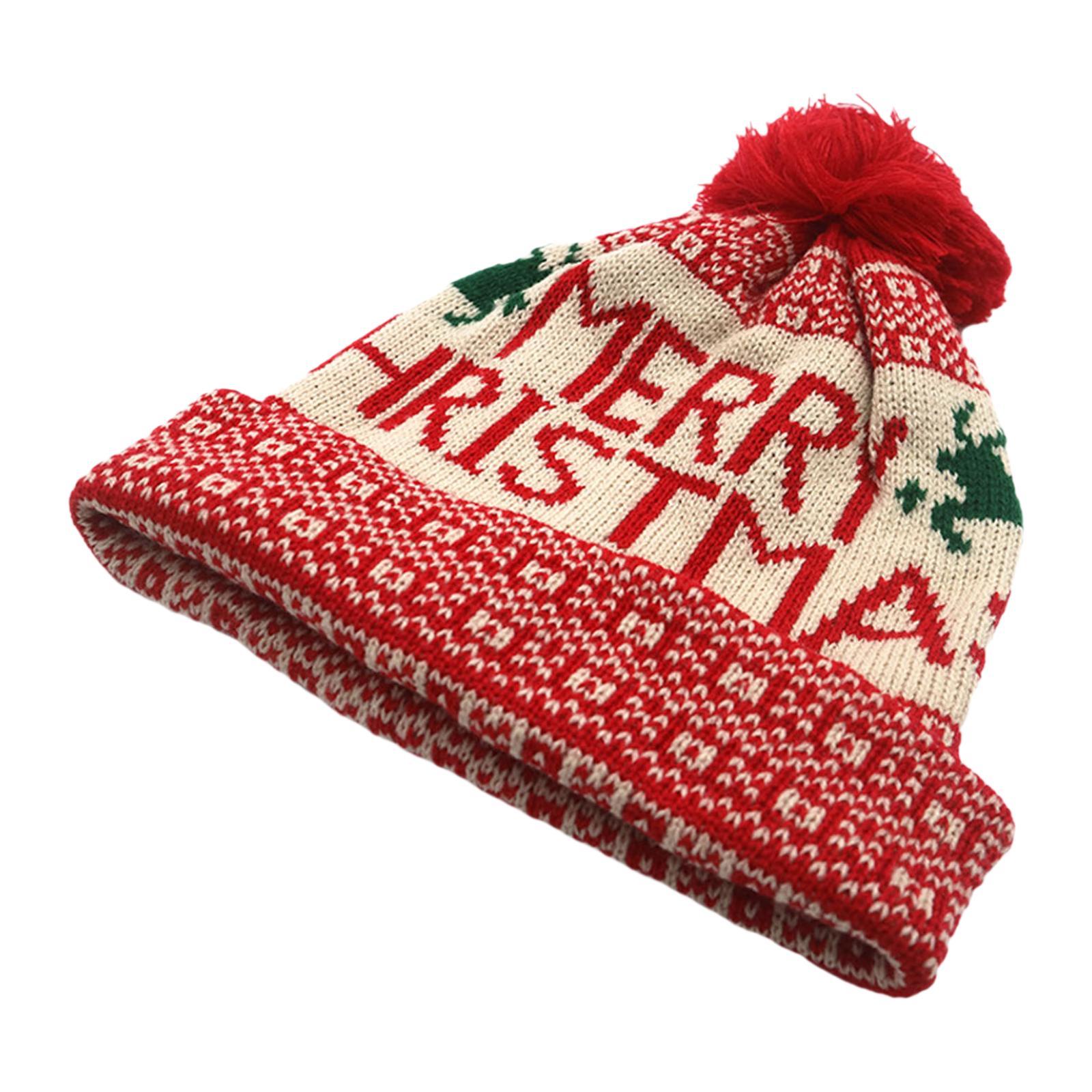 

Christmas Hat Knitted Hat Winter Santa Claus Hat for New Year Biking Fishing красный