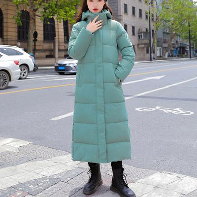 Γυναικείο φαρδύ παλτό με κουκούλα με μακρυμάνικο τσέπες στο πλάι με σχίσιμο στρίφωμα κάτω τσέπες μπουφάν Παχύ μακριά βαμβακερά ρούχα