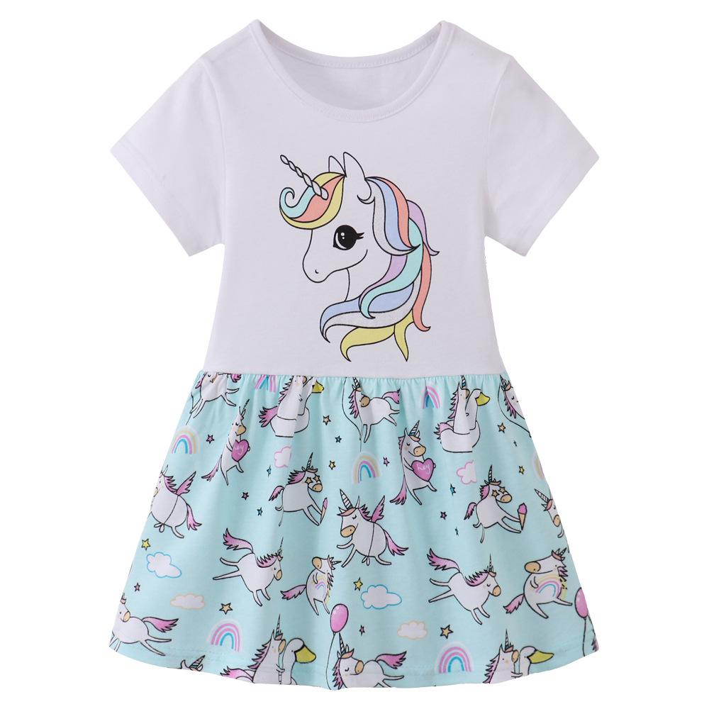 New Summer Children s Princess Dresses - European & American Style Cartoon Girls Dresses 90CM