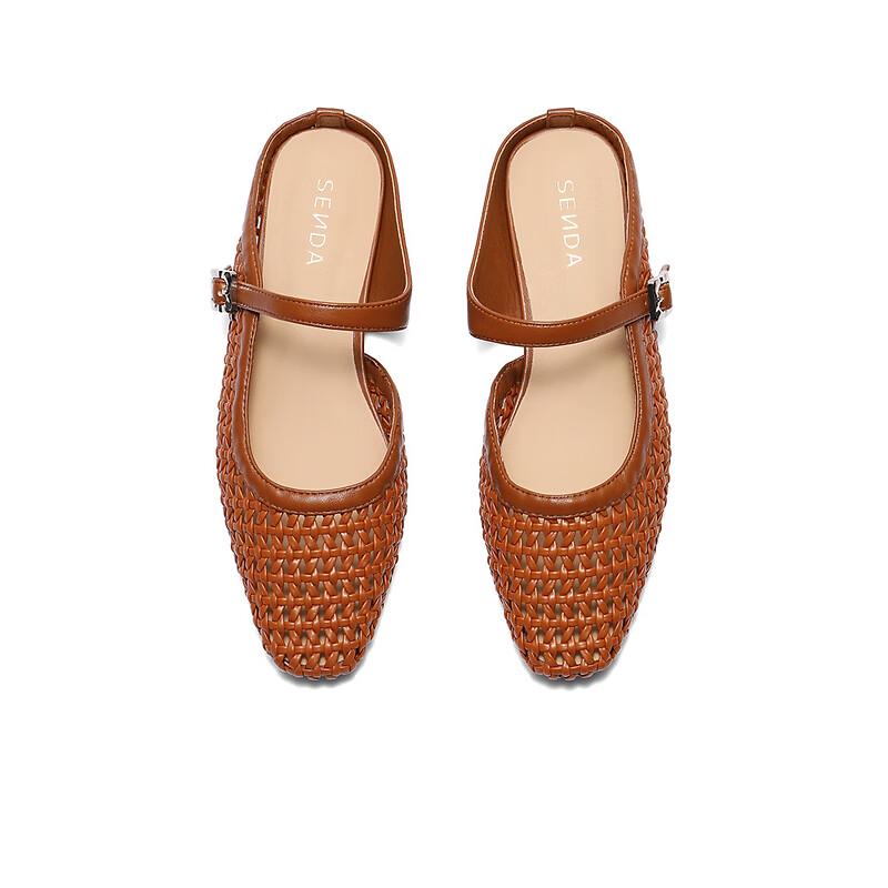 Women's Mary Jane Hollow Flat Mule Sandals