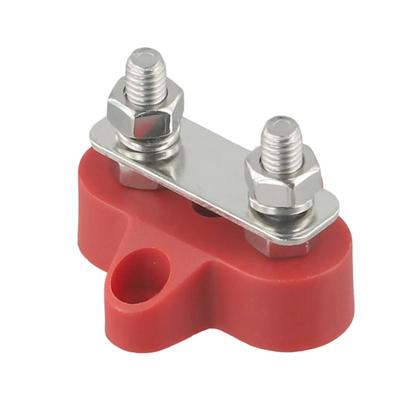 Reliable M6 Dual Connection Bolt Terminal Blocks for 12 48V DC Battery Wiring On For Cars Boats and Industrial Machinery
