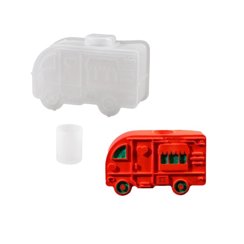 Versatile Buses Candle Holder Mold Detailed Silicone Bus Candle Stand Mold for Handcraft Lovers and DIY Enthusiasts