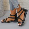 Mode Damen Schuhe 2025 Neue Zehenfreie Damen Sandalen Mode Reißverschluss hinten Lässige Sommer Übergröße Bestseller Bequeme Flache Sandalen
