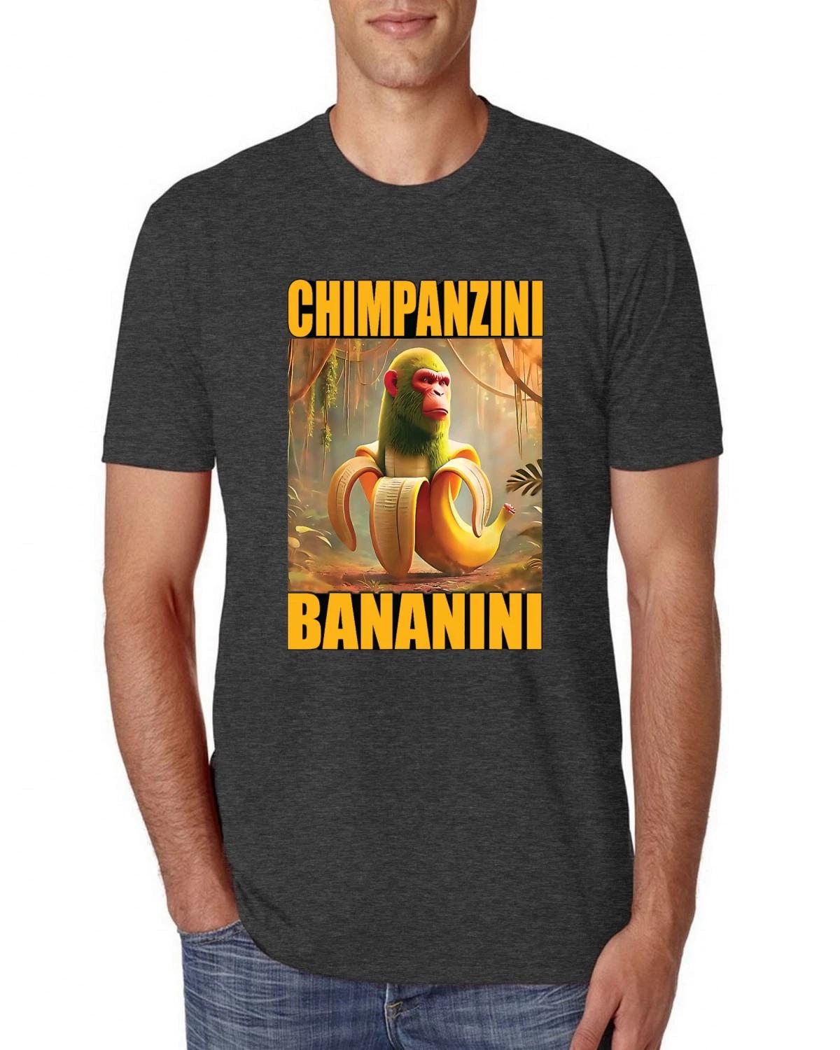 Chimpanzini Bananini Monkey Banana Meme Italian Brainrot Mens Premium T- Shirt L