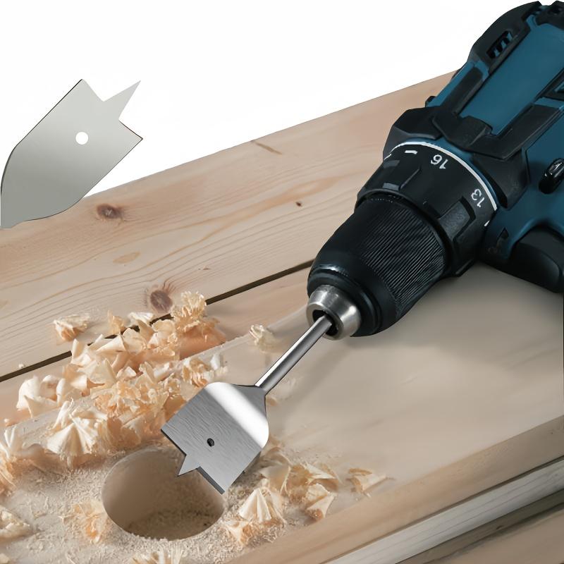 6-pcs Handle Woodworking Drill Bit, Three Pointed Woodworking Flat Drill, Wooden Board Hole Opener 10-25mm Set