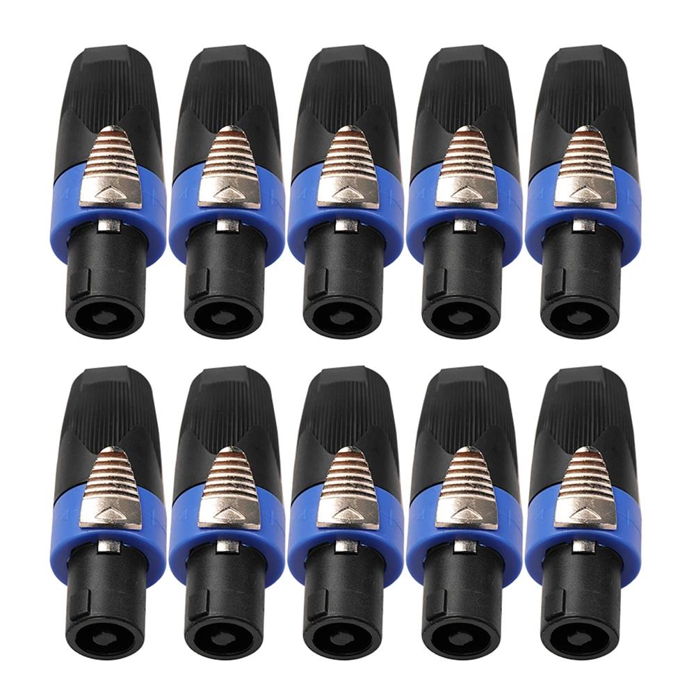 2/10x 4 Pole Audio Speaker Plugs Twist Lock Connectors Music Listening Supplies for Neutrik Speakon NL4FCGood Product