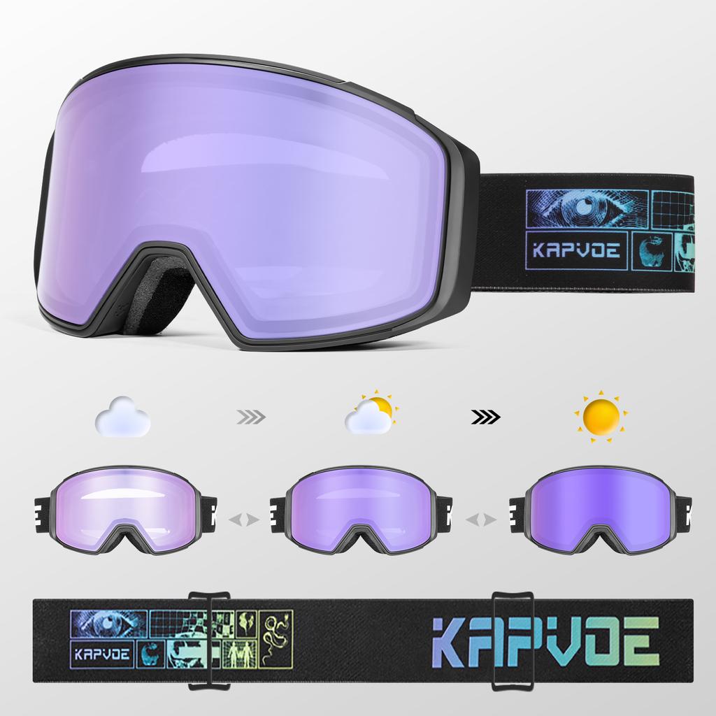 Photochromic UV400 Protection Ski Goggles Sports Mask for Men Women Winter Anti-Fog Snowboarding Goggle Skiing Glasses