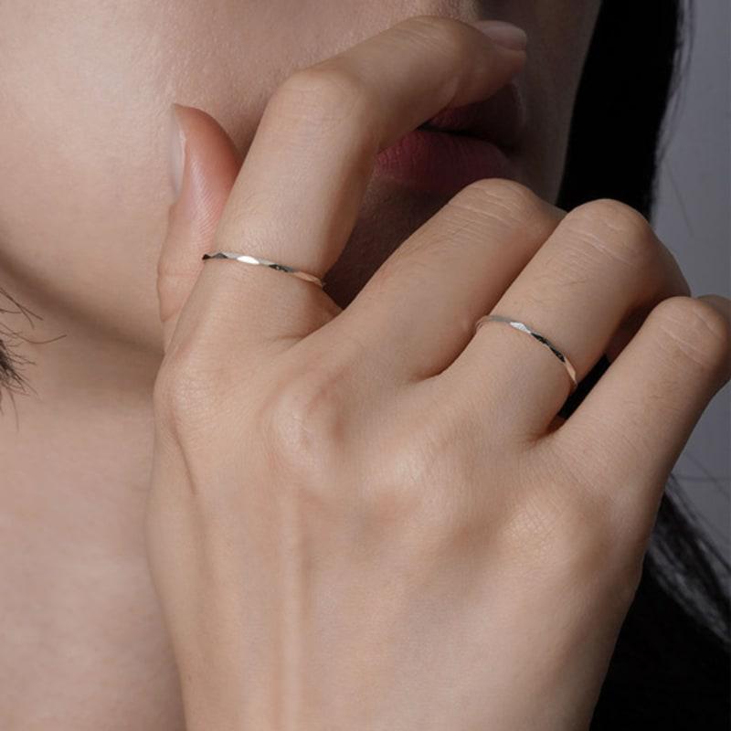 JUDY AND PAUL [925 Silver] Muse Cut Daily All-Silver Ring