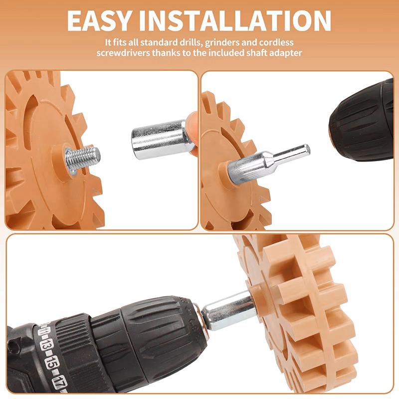 Car Eraser Wheel 3.5/4 Inch Decal Remover Eraser Wheel Adhesive Sticker Pinstripe Remover Paint Repair Quick Cleaning Tool