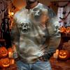 Men's Halloween Long Sleeve Raglan Shirt Loose Fit Casual