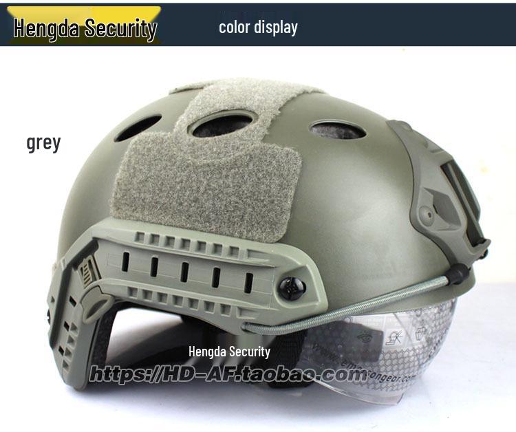 

Tactical CS FAST Helmet Visor with Rail and Oval Vents for Military Fans One Size