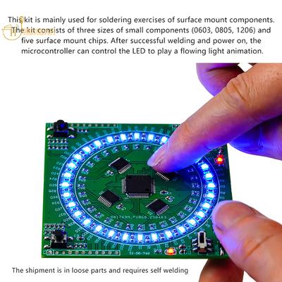LQFP64 Löt-DIY-Kit 5V Blinklicht SMD-Lötübungsplatine Kit Typ-C-Schnittstelle Für Lötunterricht