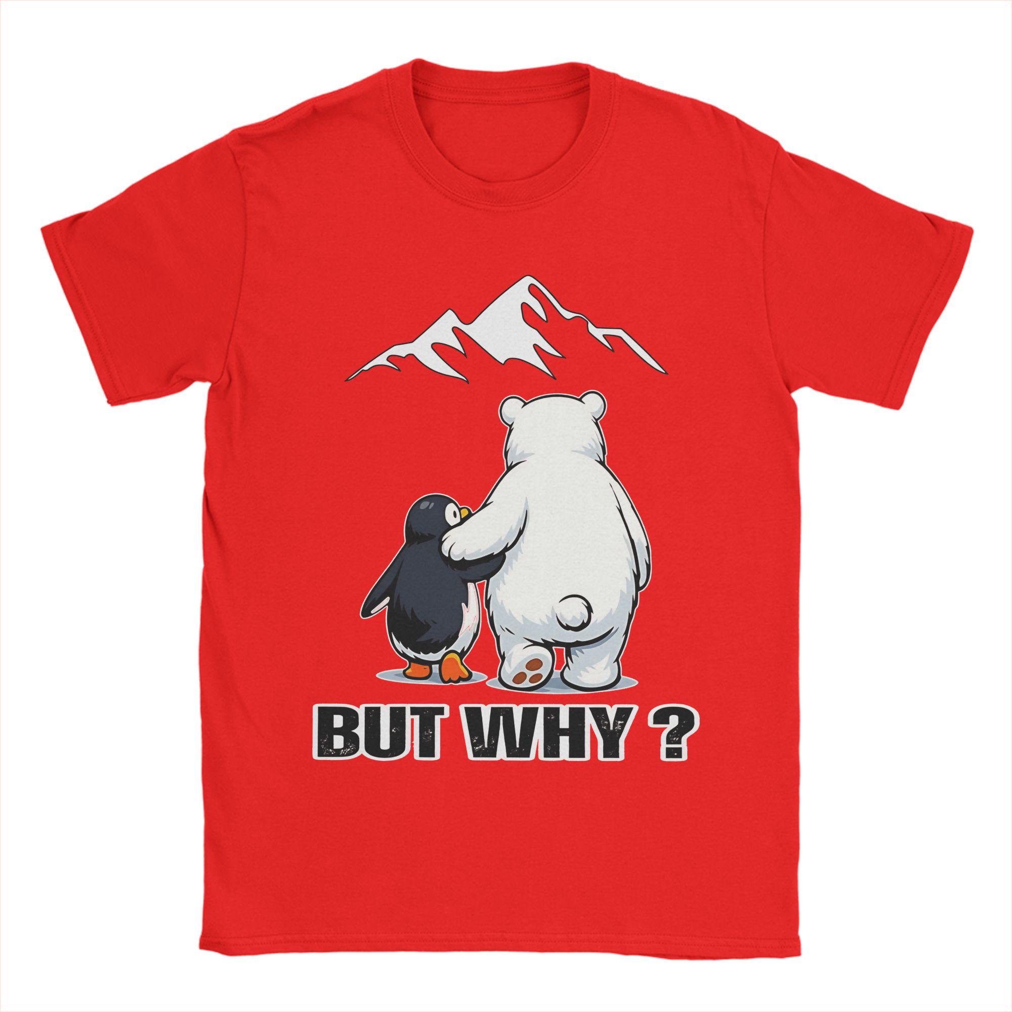 

Penguin But Why T Shirt Harajuku TShirts Short Sleeve Classic Tops Summer Cotton O Neck Plus Size Clothes S