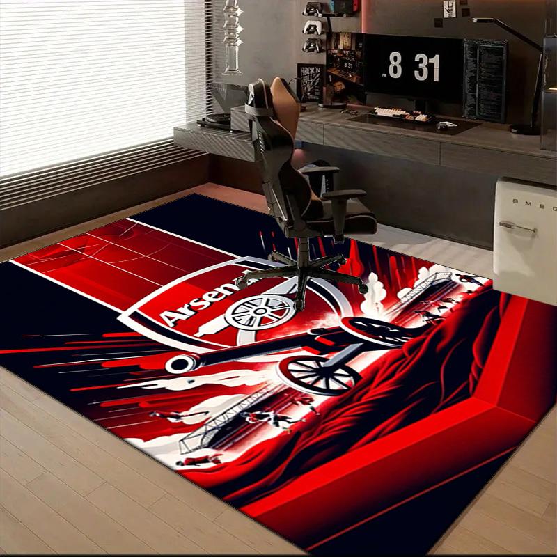 Arsenal Football Club Wappen Aufdruck Büro Teppich Stuhl Kissen Eingangsbereich Teppich, Teppiche für Wohnzimmer, Schlafzimmer Weihnachtsgeschenke