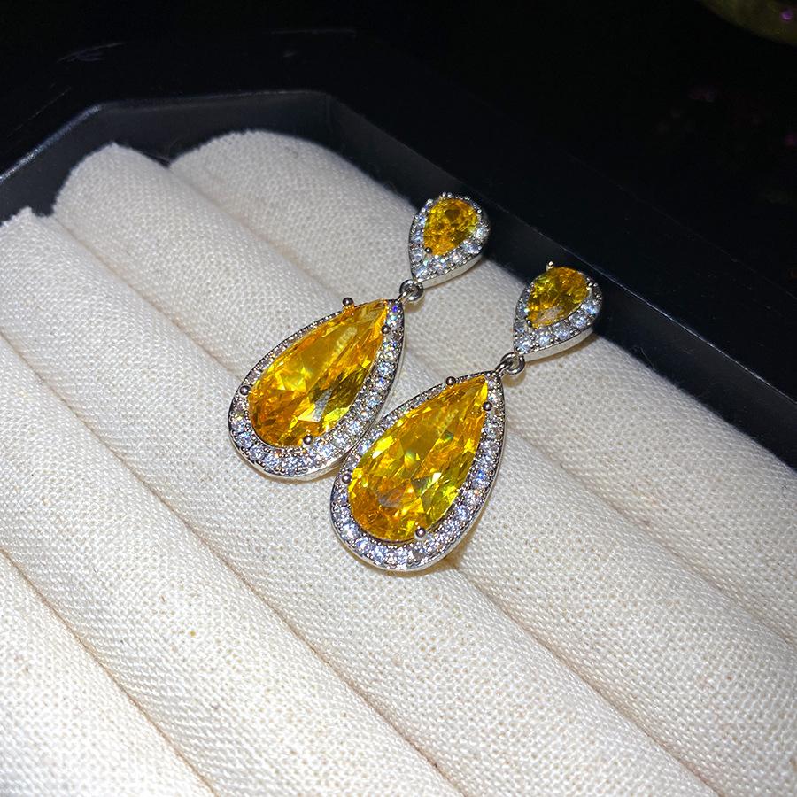 Water Drop Pendant Earrings with Crystal Exquisite Jewelry
