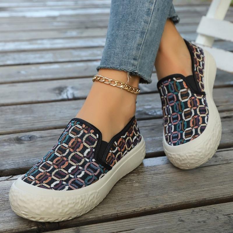 Fashion Casual Shoes Luxury Brand Designer Lazy Shoes Female Fishermen Casual Shoes Plaid Slippers Ladies Flat Soled Loafers