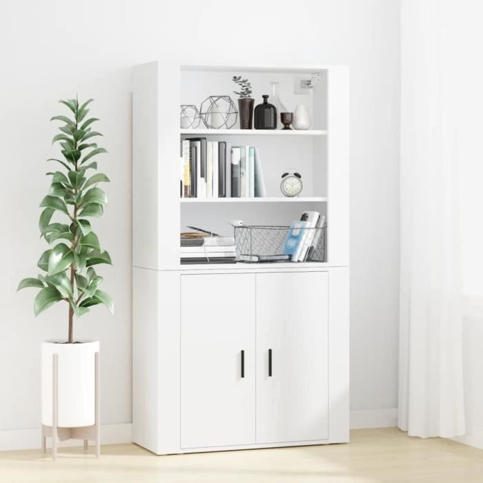 VidaXL Buffet haut Blanc Bois d'ingénierie 3185359