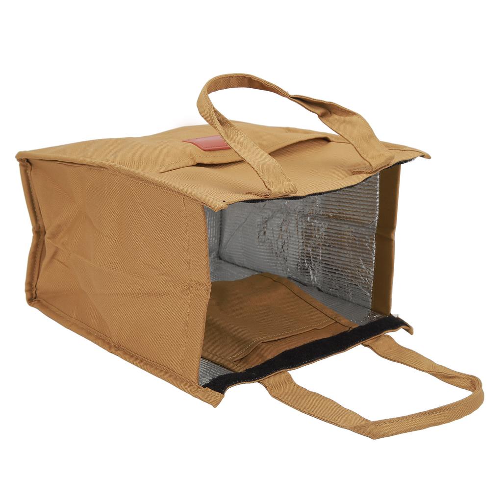 Waterproof Lunch Insulation Bag Portable Thickened Aluminum Film Bento Bag for Travel Work School Picnic Khaki