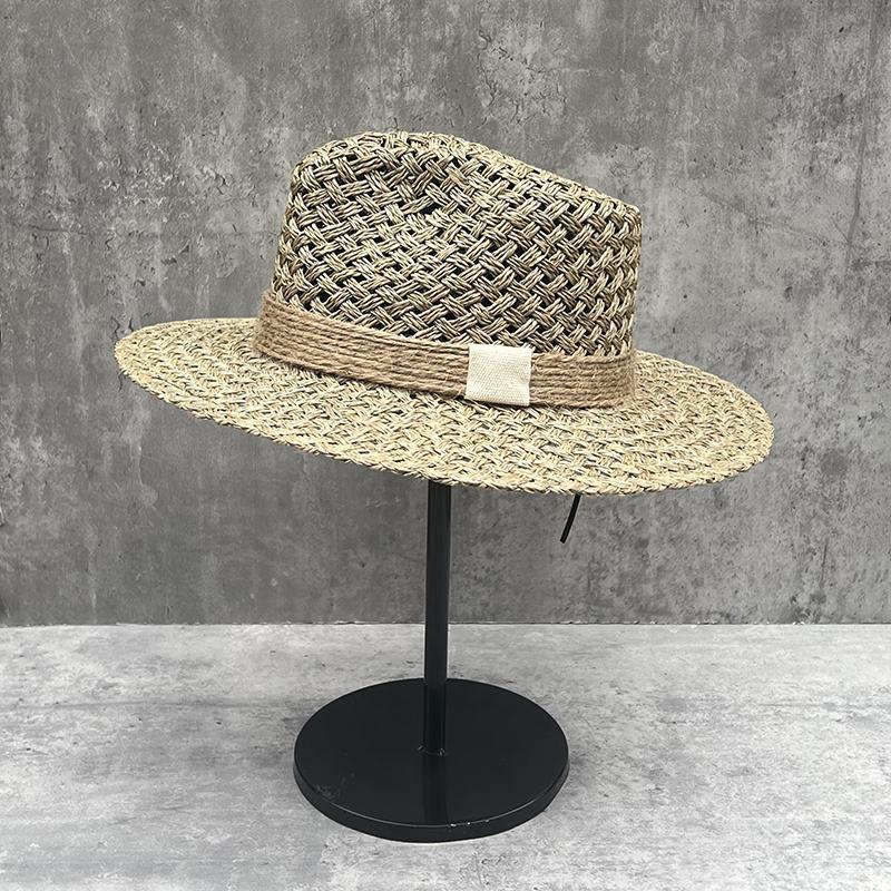 French Vintage Panama Straw Hat Saltwater Straw Top Hat Men'S And Women'S Sunscreen Beach Sun Hat