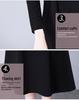 Elegant Black V-Neck Plus-Size Long-Sleeve Dress for Spring and Autumn