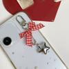 Star Keychain Christmas Flocking Bowknot Charm for Phone Keys Jewelry Accessories