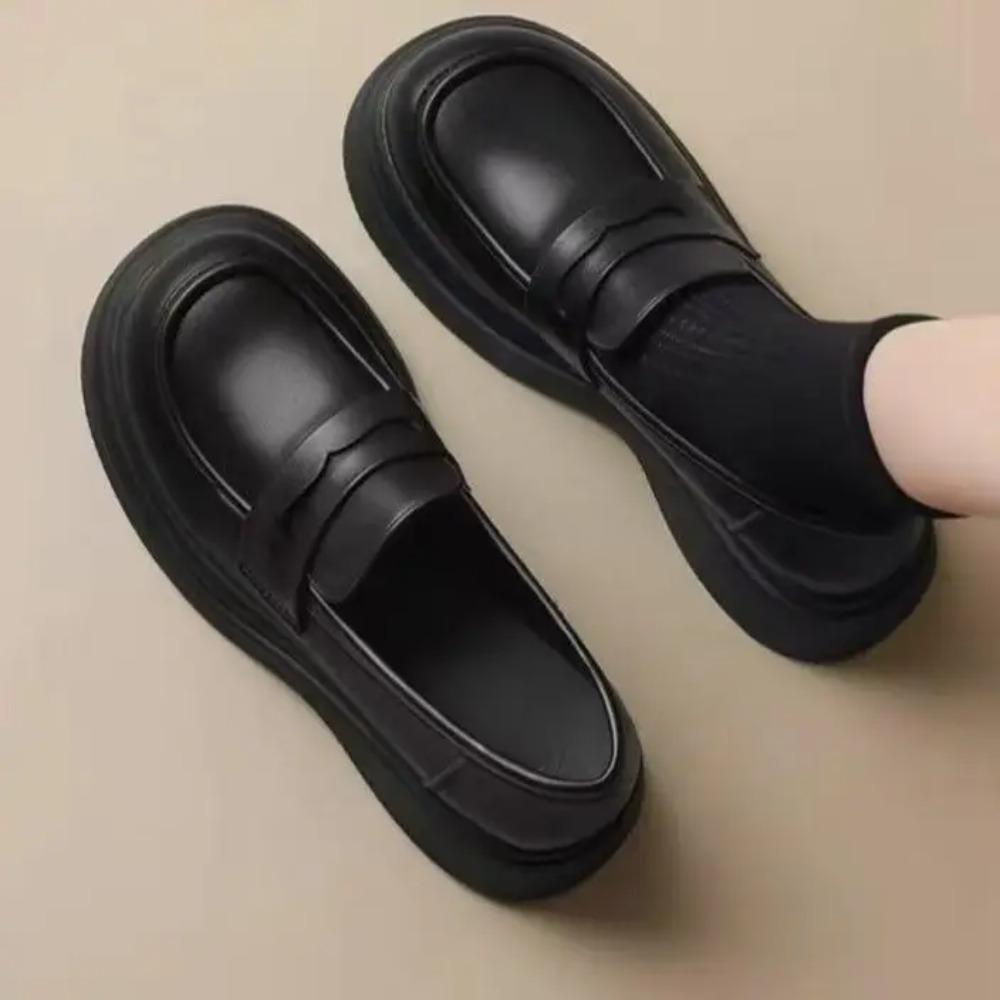 Retro Soft Bottom British JK Style Women's  Spring New Slip On Casual Loafers Round Toe Flat Heel PVC Fashion Shoes
