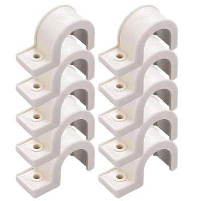 Inaba Denki Sangyo Drain Hose Saddle DS-16-I Ivory 10-Pack, Compact PP Pipe Clamps Clips for DH-16 and DHQ-16 Air Conditioner Drain Hoses