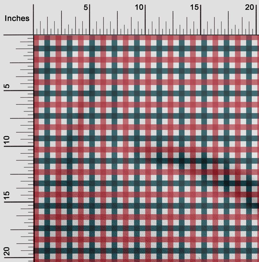 oneOone Tessuto Cotone Flex Tessuto a Quadretti Gingham Stampe al Metro Larghezza 40 Pollici